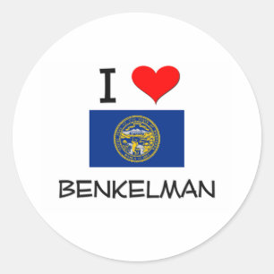 I Liebe Benkelman Nebraska Runder Aufkleber