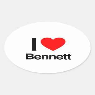 i Liebe Bennett Ovaler Aufkleber