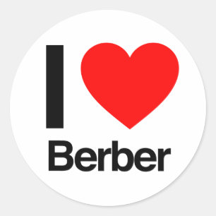 i Liebe berber Runder Aufkleber