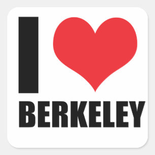 I Liebe Berkeley Quadratischer Aufkleber