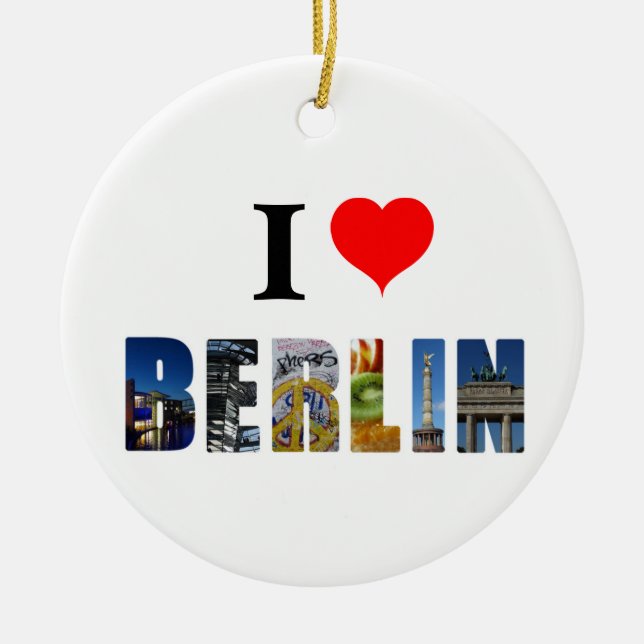I Liebe Berlin Deutschland City Travel Foto Keramik Ornament (Vorne)