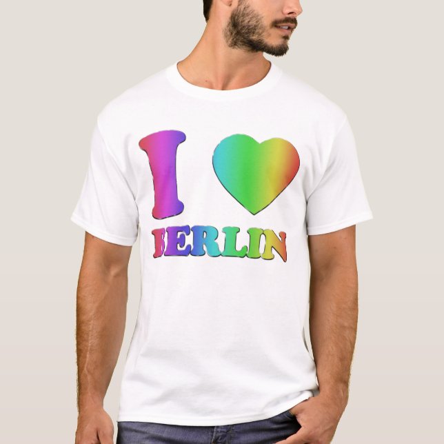 I LIEBE-BERLIN-REGENBOGEN 3D T-Shirt (Vorderseite)