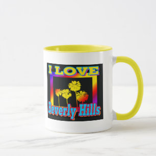 I LIEBE Beverly Hills Palmen Bäume in der Box Tass Tasse