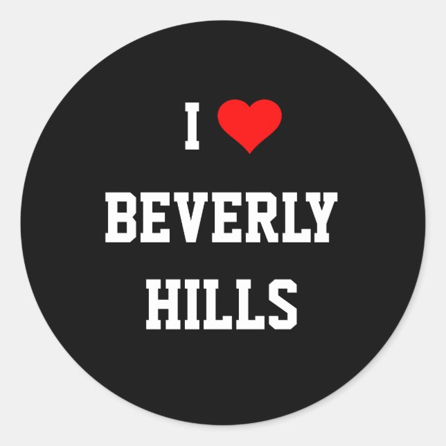 I Liebe Beverly Hills Runder Aufkleber (Vorderseite)