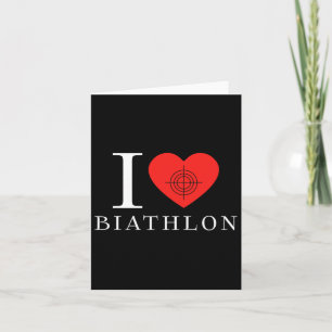 I Liebe Biathlon Skifahren Schießen Biathlete Karte