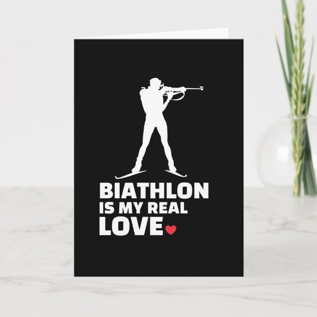 I Liebe Biathlon Stylish Biathlon Silhouette Karte (Vorderseite)