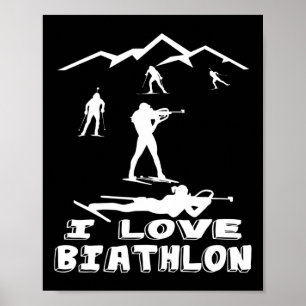 I Liebe Biathlon Wintersport Skitourenrennen Poster