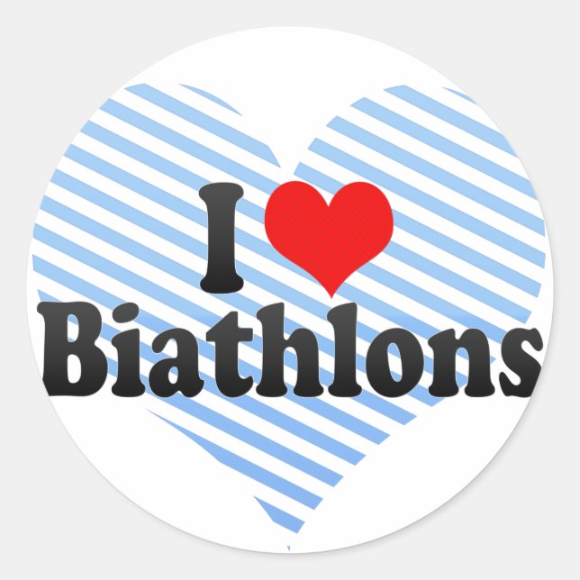 I Liebe Biathlons Runder Aufkleber (Vorderseite)