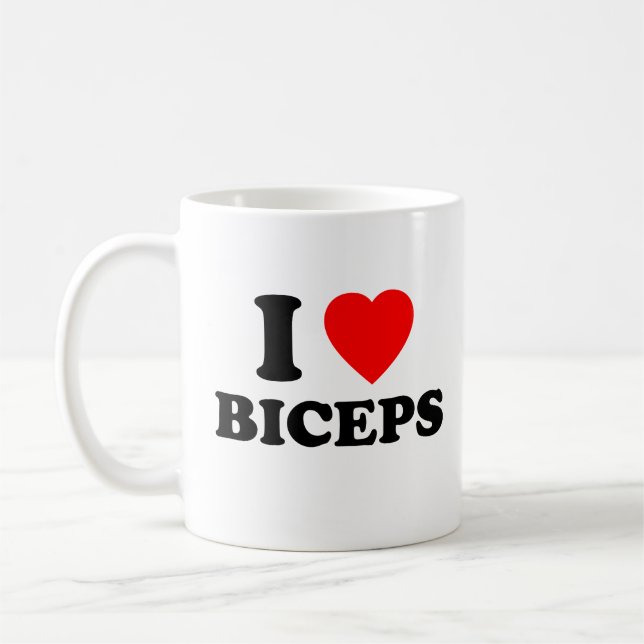 I Liebe Biceps Funny Girls Night Social Gym Gesche Kaffeetasse (Links)