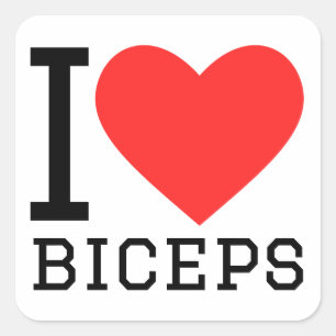 I Liebe biceps Quadratischer Aufkleber