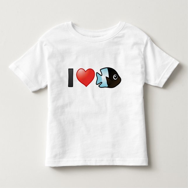 I Liebe Bicolor Damselfish Kleinkind T-shirt (Vorderseite)