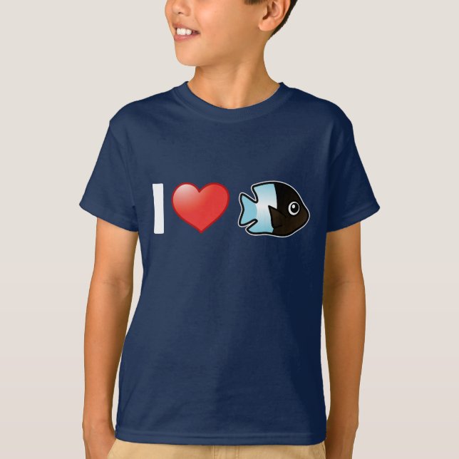 I Liebe Bicolor Damselfish T-Shirt (Vorderseite)