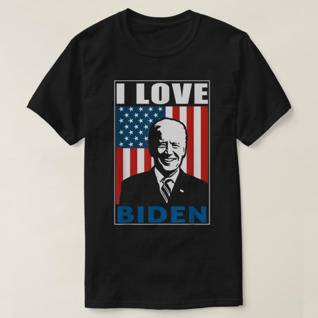 I Liebe Biden Flag Pro Präsident Joe Biden Americ T-Shirt (Design vorne)