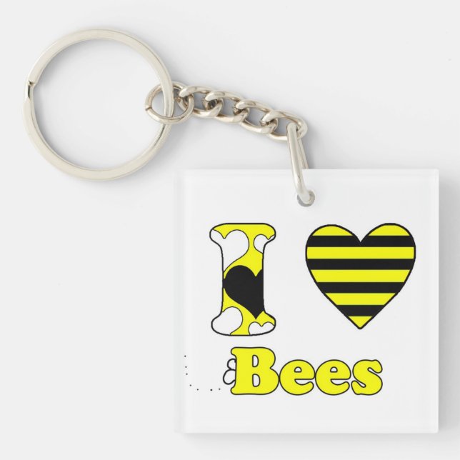 I Liebe Bienen Schlüsselanhänger (Vorderseite)