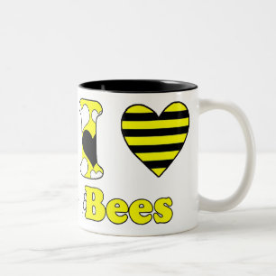 I Liebe Bienen Zweifarbige Tasse