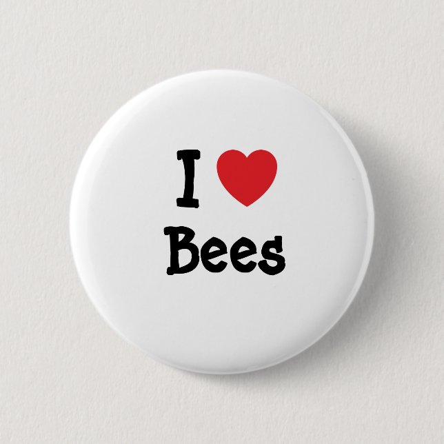 I Liebe Bienenherz Button (Vorderseite)