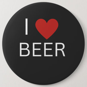 I Liebe Bier, Black Beer Drink Abzeichen Button