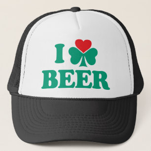 I Liebe-Bier-Kleeblatt Truckerkappe