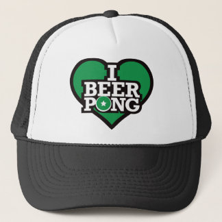 I Liebe-Bier Pong - Grün Truckerkappe