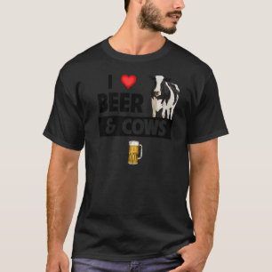 I Liebe Bier und Kühe Anbau Christlicher Landtiere T-Shirt
