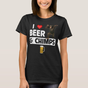 I Liebe Biere und Schimpansen trinken Schimpansena T-Shirt