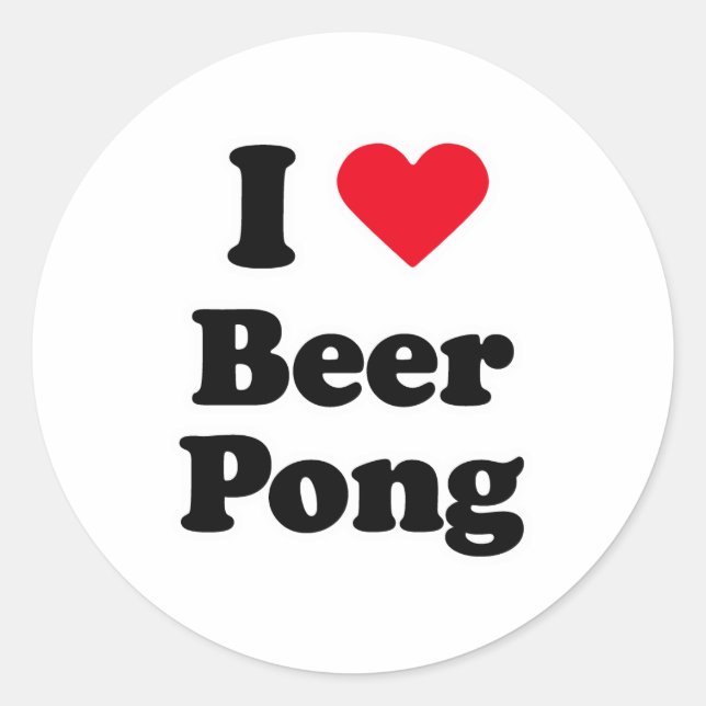 I Liebe Bierpong Runder Aufkleber (Vorderseite)