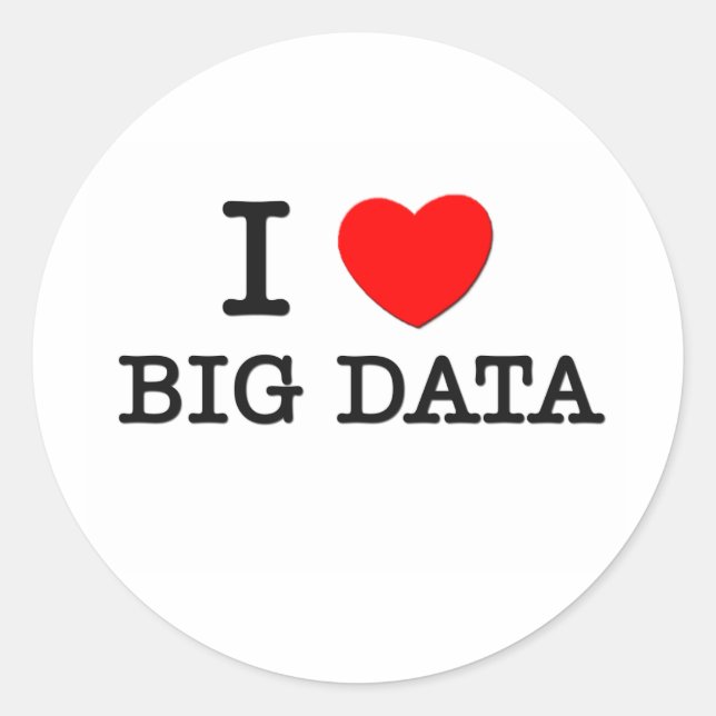 I Liebe Big Data Runder Aufkleber (Vorderseite)