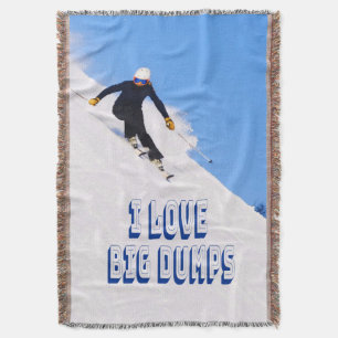 I Liebe Big Dumps Schnee Ski Downhill Decke