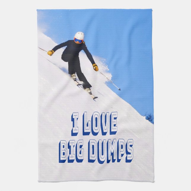 I Liebe Big Dumps Schnee Ski Downhill Geschirrtuch (Vertikal)