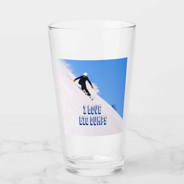 I Liebe Big Dumps Schnee Ski Downhill Glas (Vorderseite)