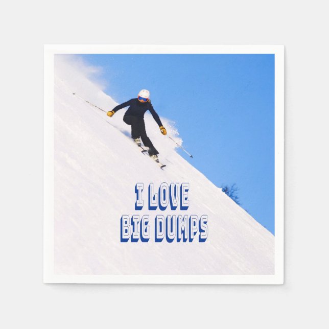 I Liebe Big Dumps Schnee Ski Downhill Serviette (Vorderseite)