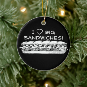 I Liebe Big Sandwiches Hoagie Keramik Ornament