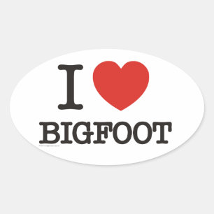 I Liebe Bigfoot Ovaler Aufkleber