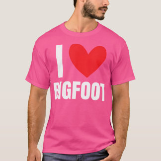 I Liebe Bigfoot Sasquatch Herzwald Kreatur Nat T-Shirt