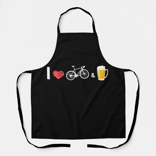 I Liebe Bikes und Bier - Fahrrad Schürze (Vorderseite)