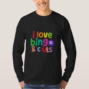 I Liebe Bingo and Cats Süße Tier Funny Bingo Liebe T-Shirt