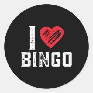I Liebe Bingo Bingo Bingo Runder Aufkleber
