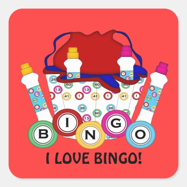 I Liebe Bingo Gambling Aufkleber (Vorderseite)