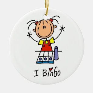 I Liebe Bingo Keramik Ornament