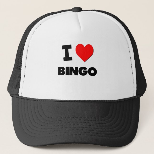 I Liebe-Bingo Truckerkappe (Vorderseite)