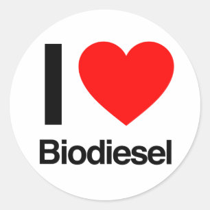 i Liebe Biodiesel Runder Aufkleber