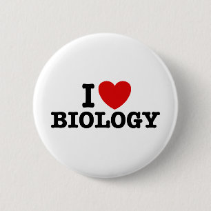 I Liebe Biologie Button