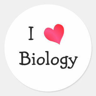 I Liebe Biologie Runder Aufkleber