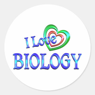 I Liebe Biologie Runder Aufkleber