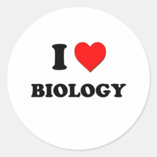 I Liebe Biologie Runder Aufkleber