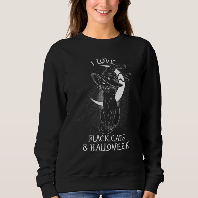 I Liebe Black Cats Horror Night - Spooky Sweatshirt (Vorderseite)