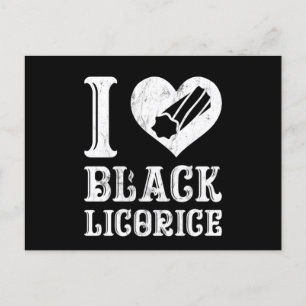 I Liebe Black Licorice Funny Candy Spaß Postkarte
