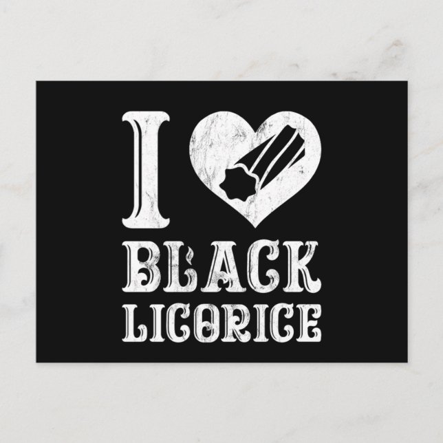 I Liebe Black Licorice Funny Candy Spaß Postkarte (Vorderseite)
