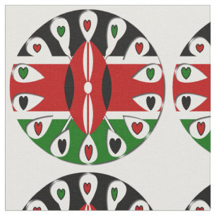 I Liebe Black Red Green Kenya National Flag Colors Stoff
