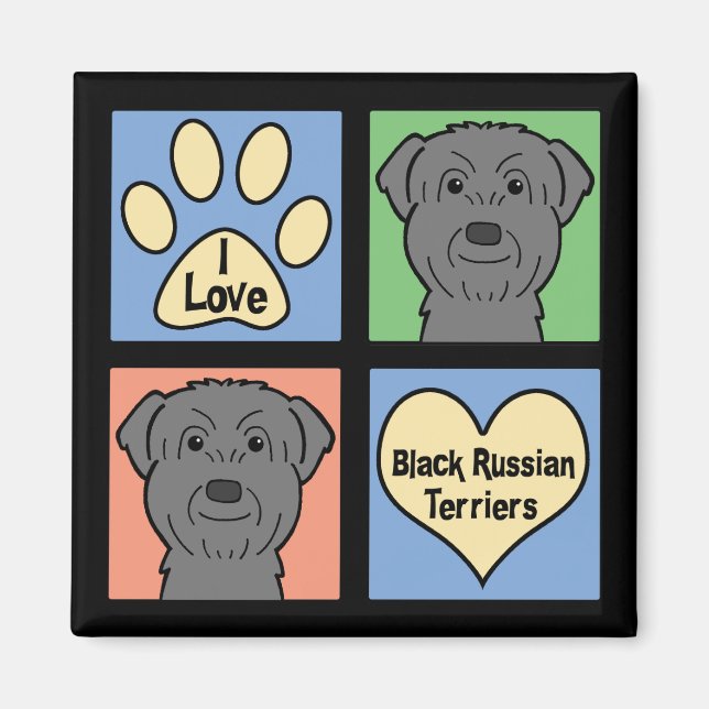 I Liebe Black Russian Terriers Magnet (Vorne)